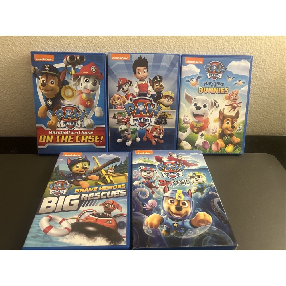 Paw Patrol (5 DVD lot) Nickelodeon -  Sea Patrol, Big Rescues, On The Case